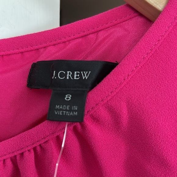 NWT, J. Crew Ruffle Sleeve Pink Jumpsuit with Tie Belt, Size 8 - Picture 8 of 10